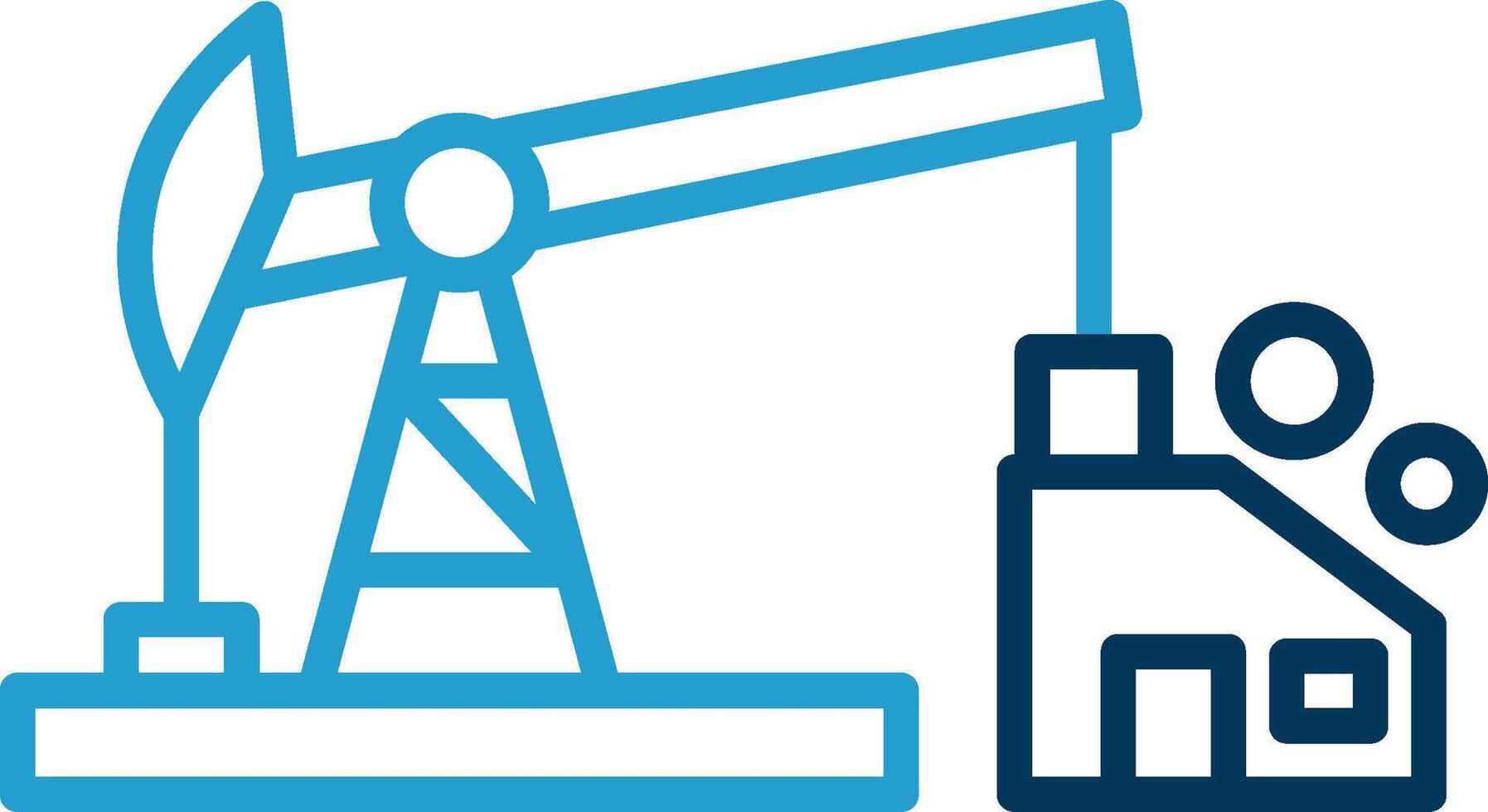 Oil Pump Line Blue Two Color Icon vector