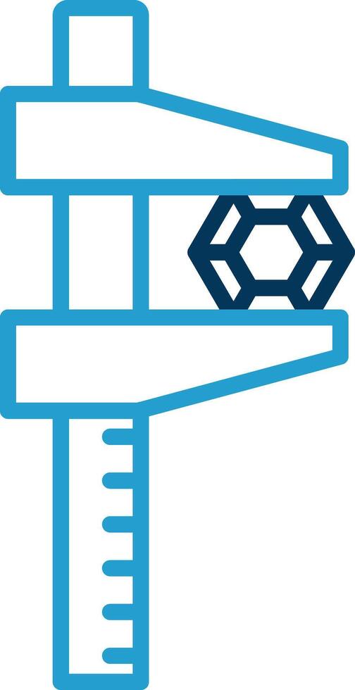 Caliper Line Blue Two Color Icon vector