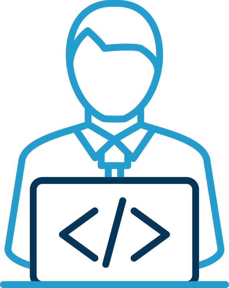 Developer Line Blue Two Color Icon vector