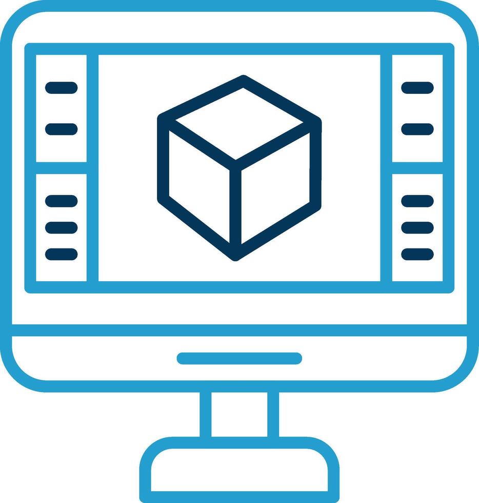 Product Design Line Blue Two Color Icon vector