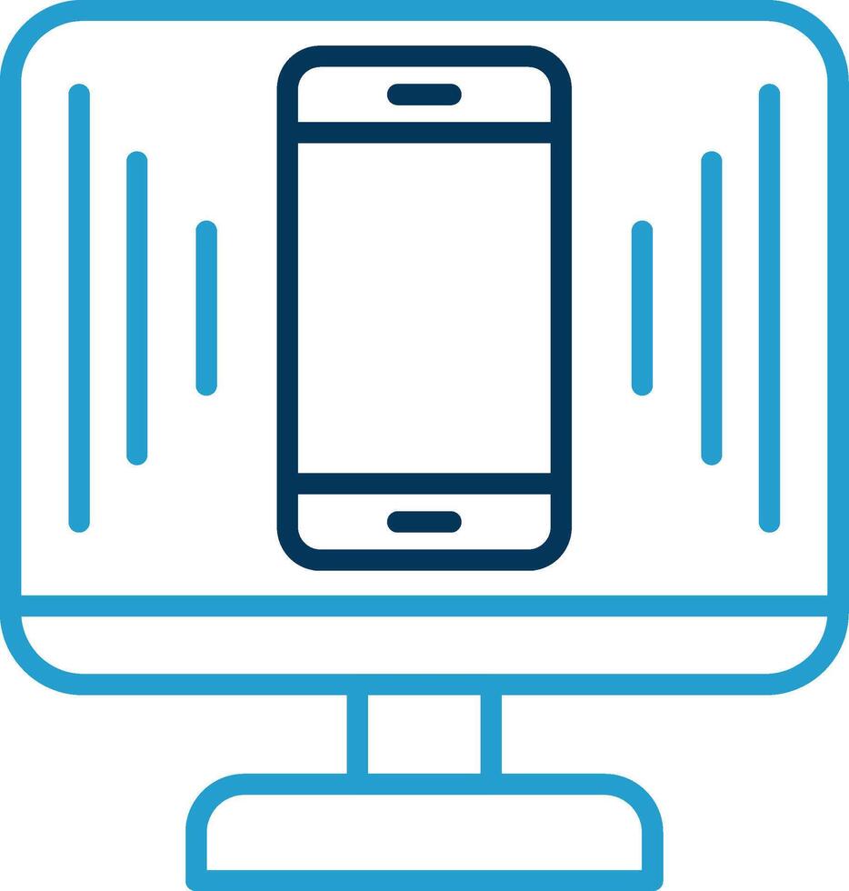 Responsive Design Line Blue Two Color Icon vector