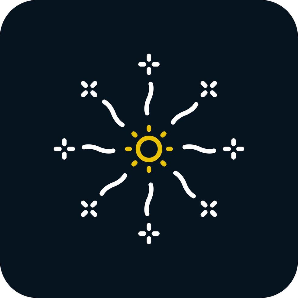 Firework Line Yellow White Icon vector