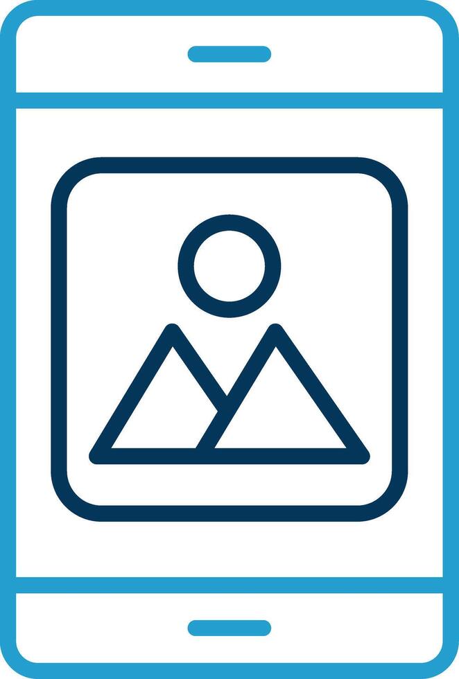 Mobile Application Line Blue Two Color Icon vector