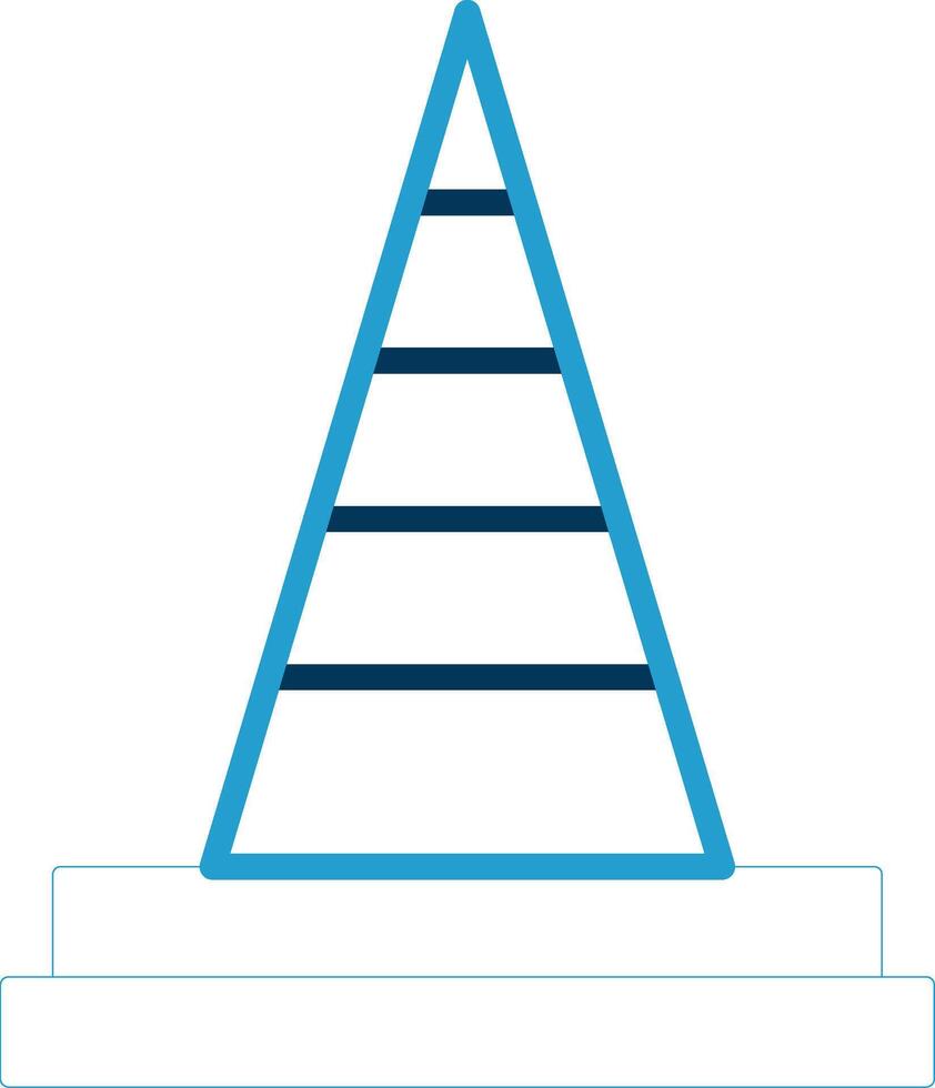 Traffic Cone Line Blue Two Color Icon vector