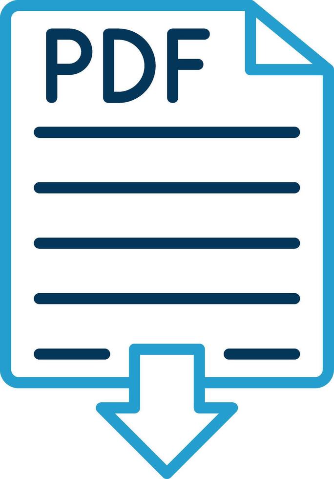 Pdf Line Blue Two Color Icon vector