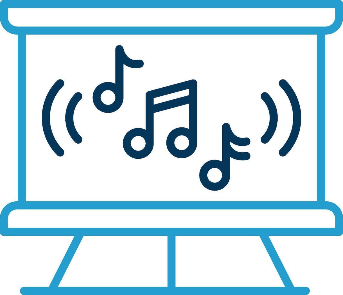 Music Class Line Blue Two Color Icon vector