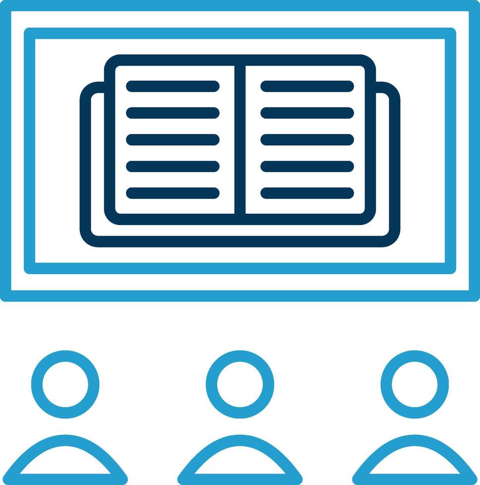 OnLine Blue Two Color Learning Line Blue Two Color Icon vector