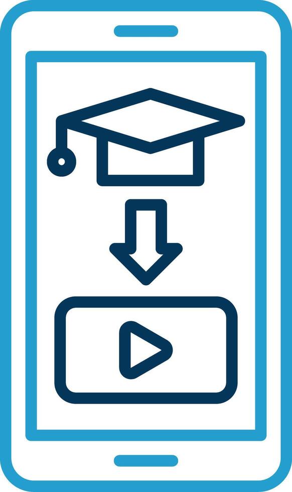 Educational Line Blue Two Color Icon vector
