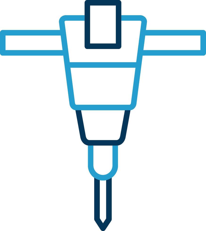 Jackhammer Line Blue Two Color Icon vector