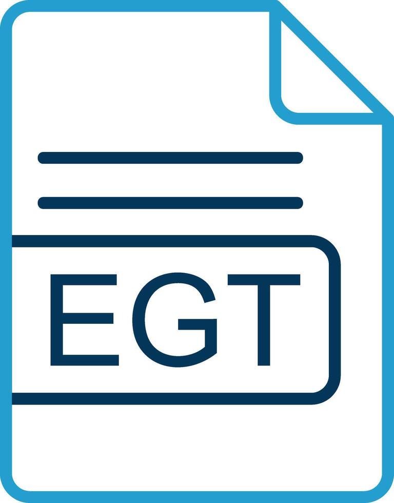EGT File Format Line Blue Two Color Icon vector