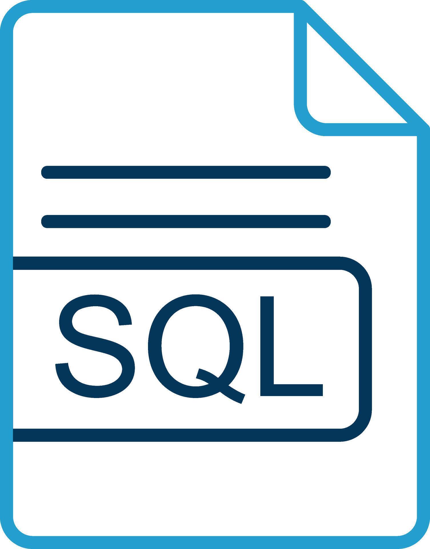 SQL File Format Line Blue Two Color Icon 44110565 Vector Art at Vecteezy
