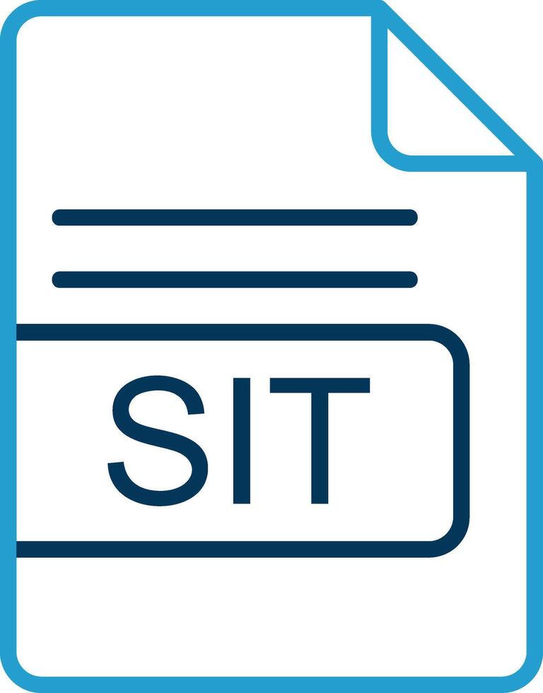 SIT File Format Line Blue Two Color Icon vector