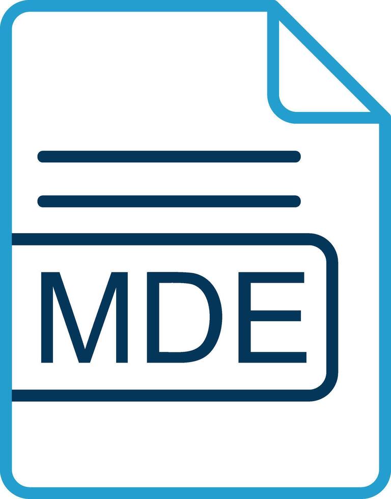 MDE File Format Line Blue Two Color Icon vector