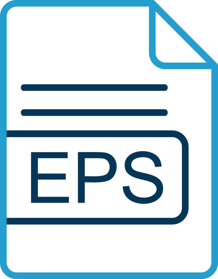 EPS File Format Line Blue Two Color Icon vector