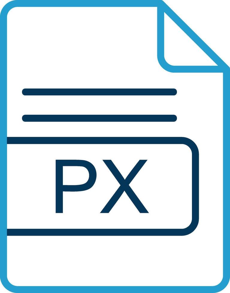 px archivo formato línea azul dos color icono vector