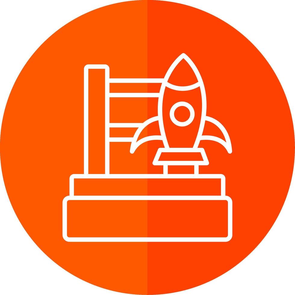 Rocket Launch Line Yellow White Icon vector