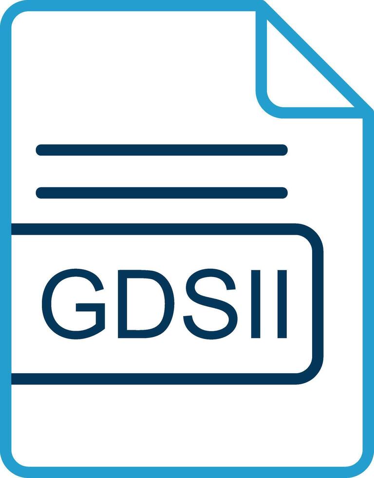 GDSII File Format Line Blue Two Color Icon vector