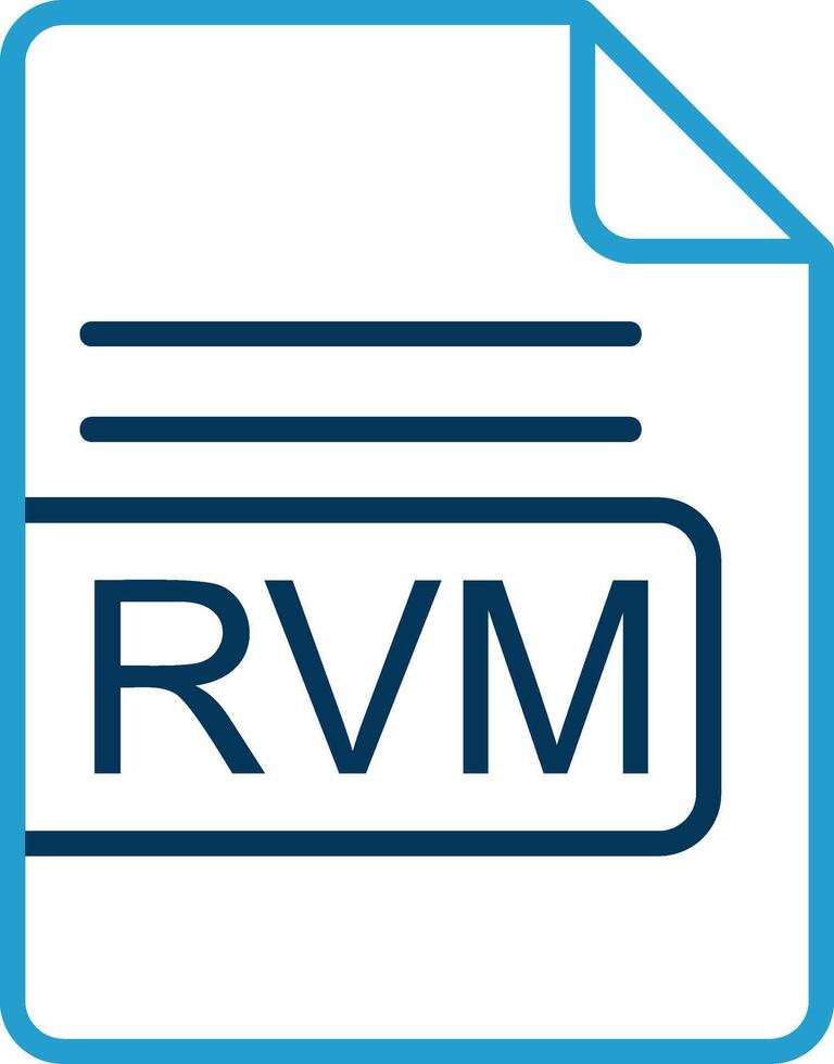 rvm archivo formato línea azul dos color icono vector