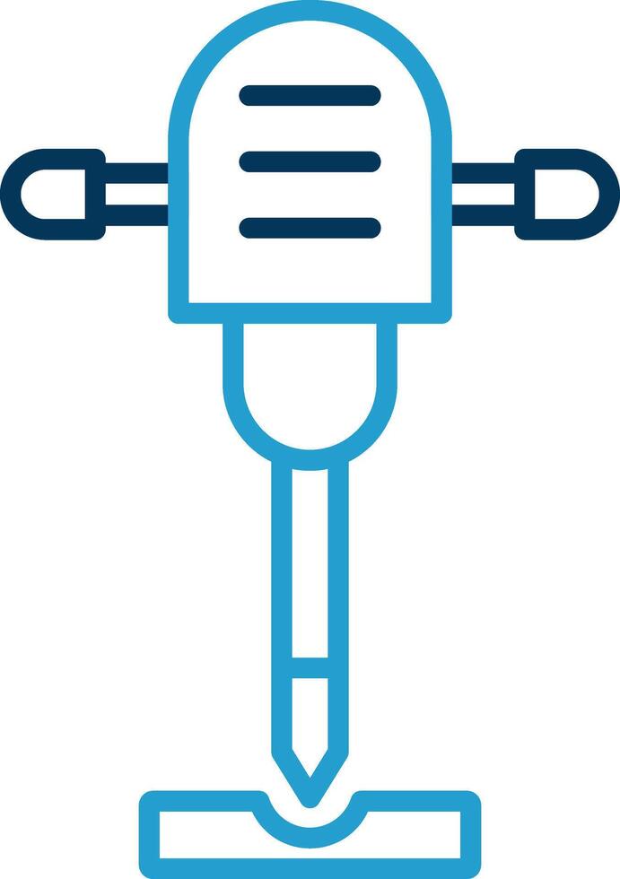 Jackhammer Line Blue Two Color Icon vector