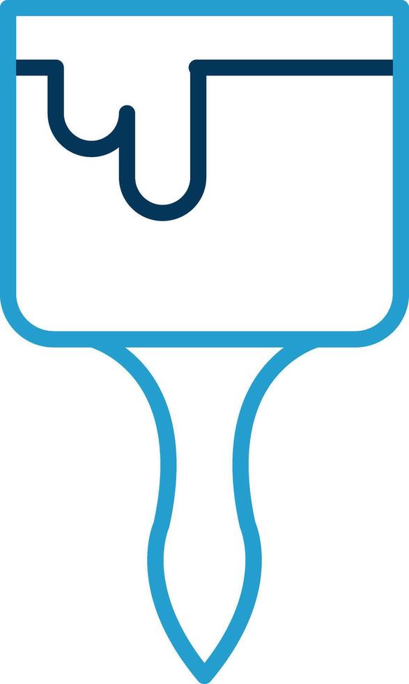 Paint Brush Line Blue Two Color Icon vector