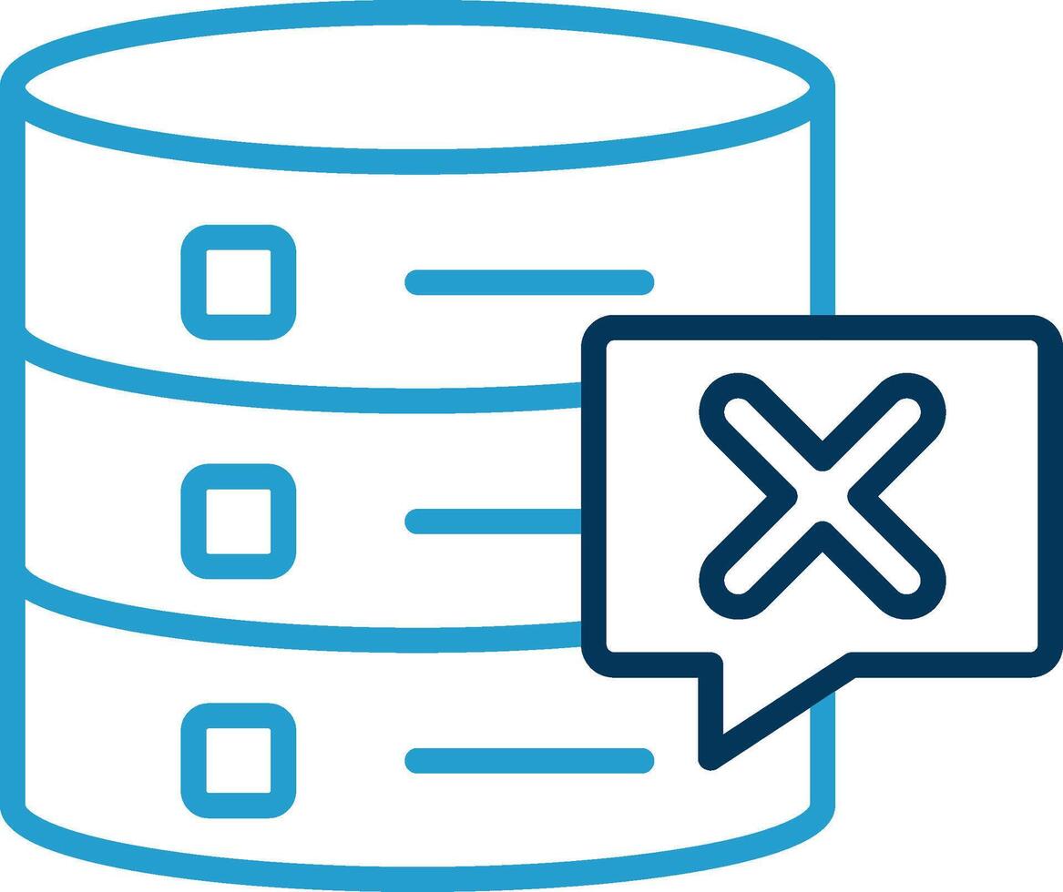 Delete Database Line Blue Two Color Icon vector