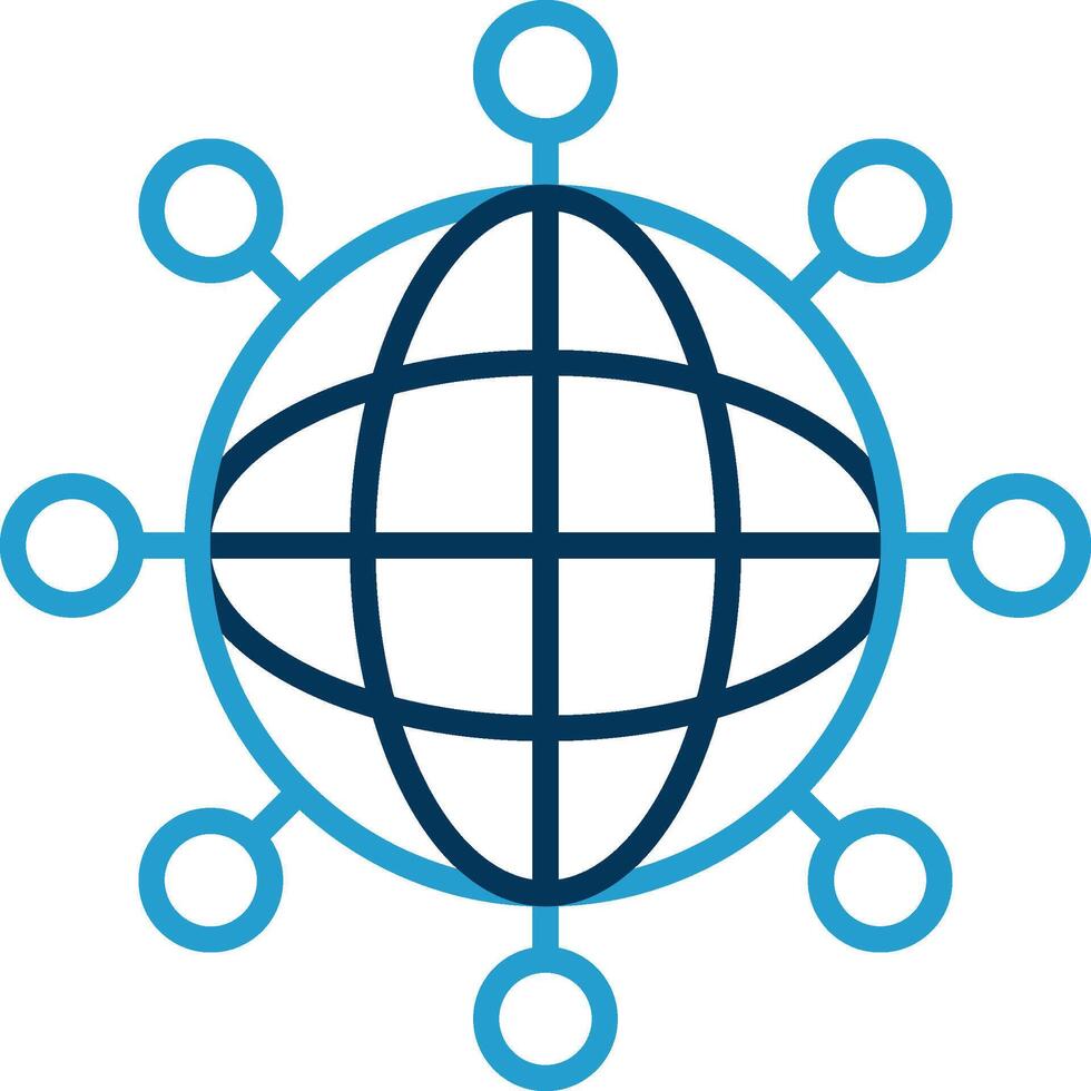 Internet Line Blue Two Color Icon vector