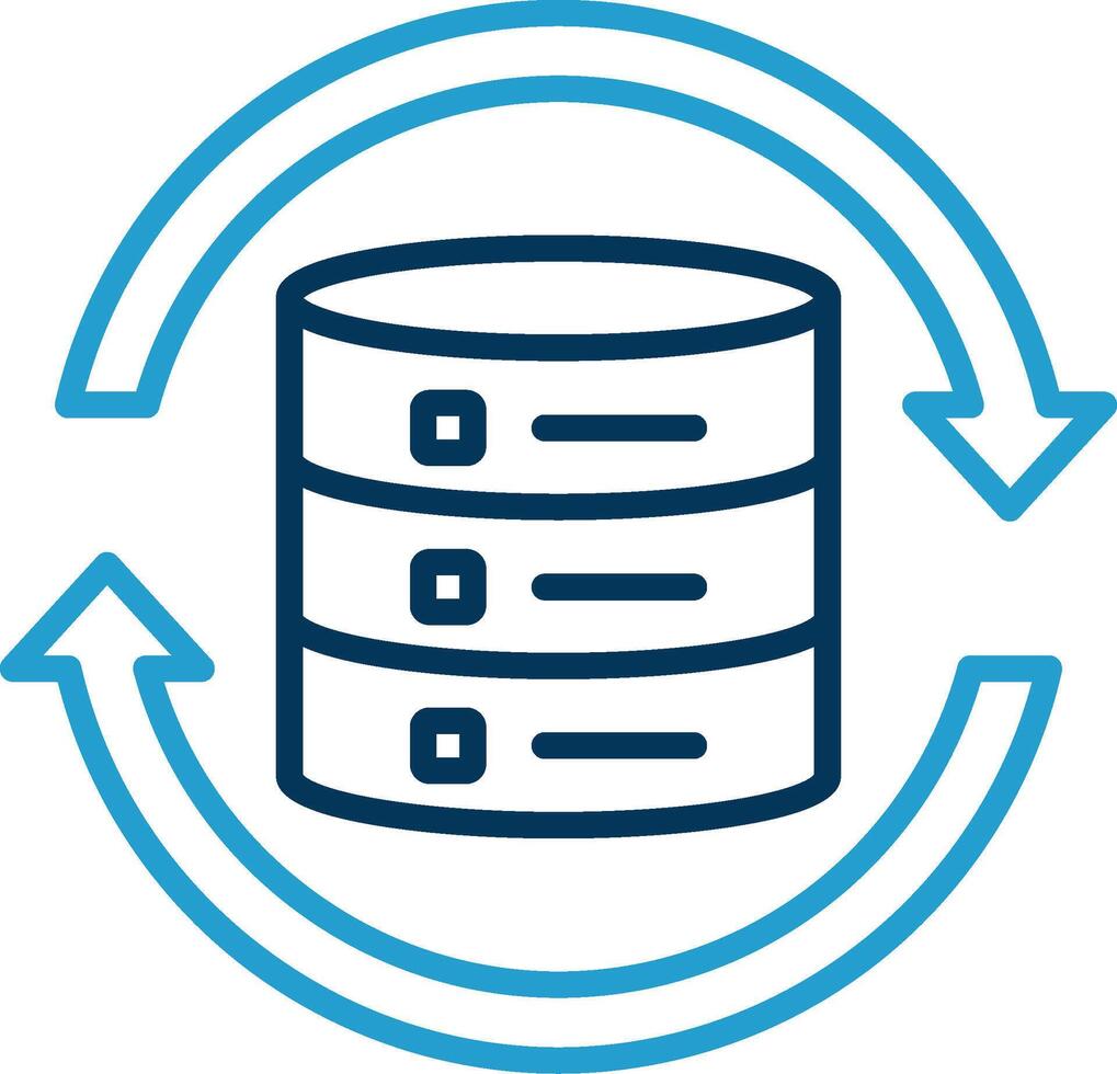 Data Synchronization Line Blue Two Color Icon vector
