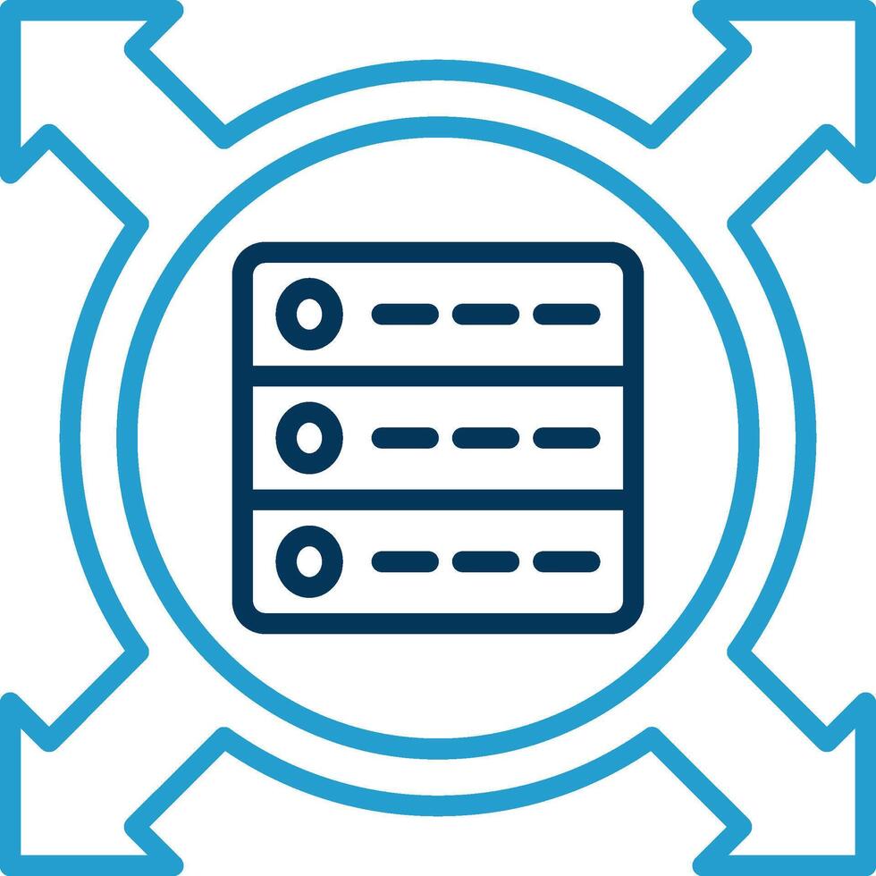Data Driven Line Blue Two Color Icon vector