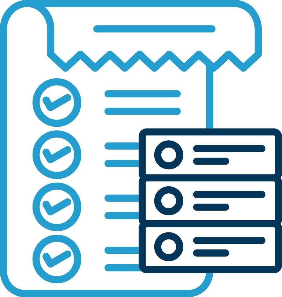 Data List Line Blue Two Color Icon vector
