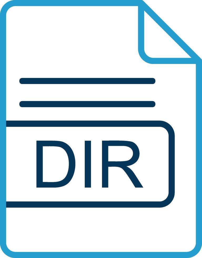 DIR File Format Line Blue Two Color Icon vector