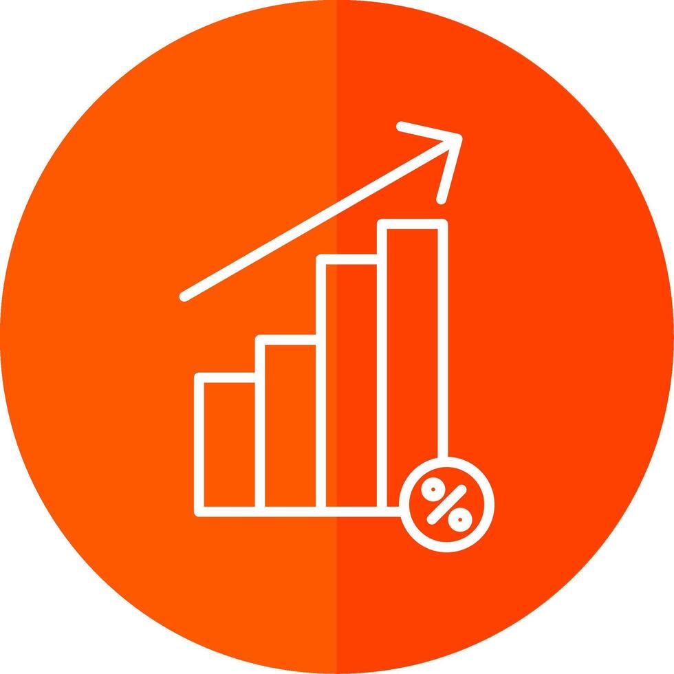 Interest Rate Line Yellow White Icon vector