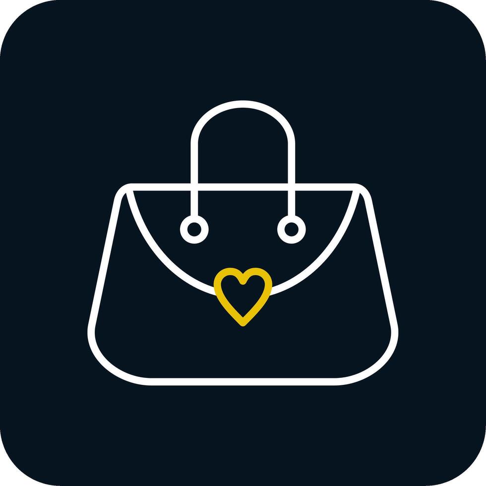 Purse Line Yellow White Icon vector