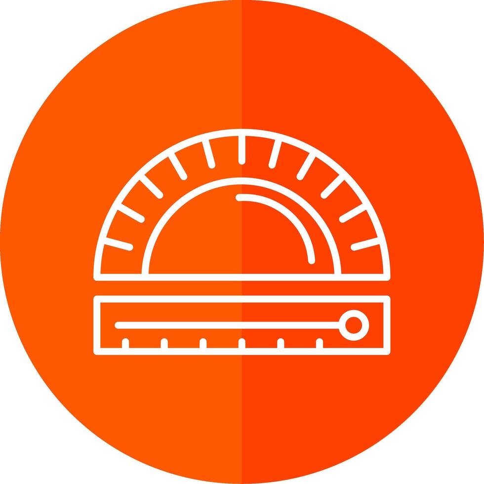 Protractor Line Yellow White Icon vector