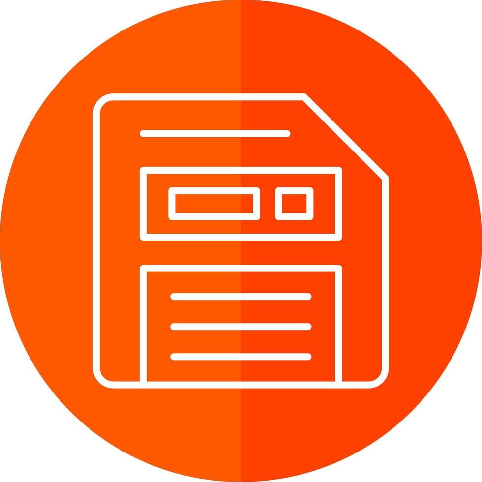 Floppy Disk Line Yellow White Icon vector