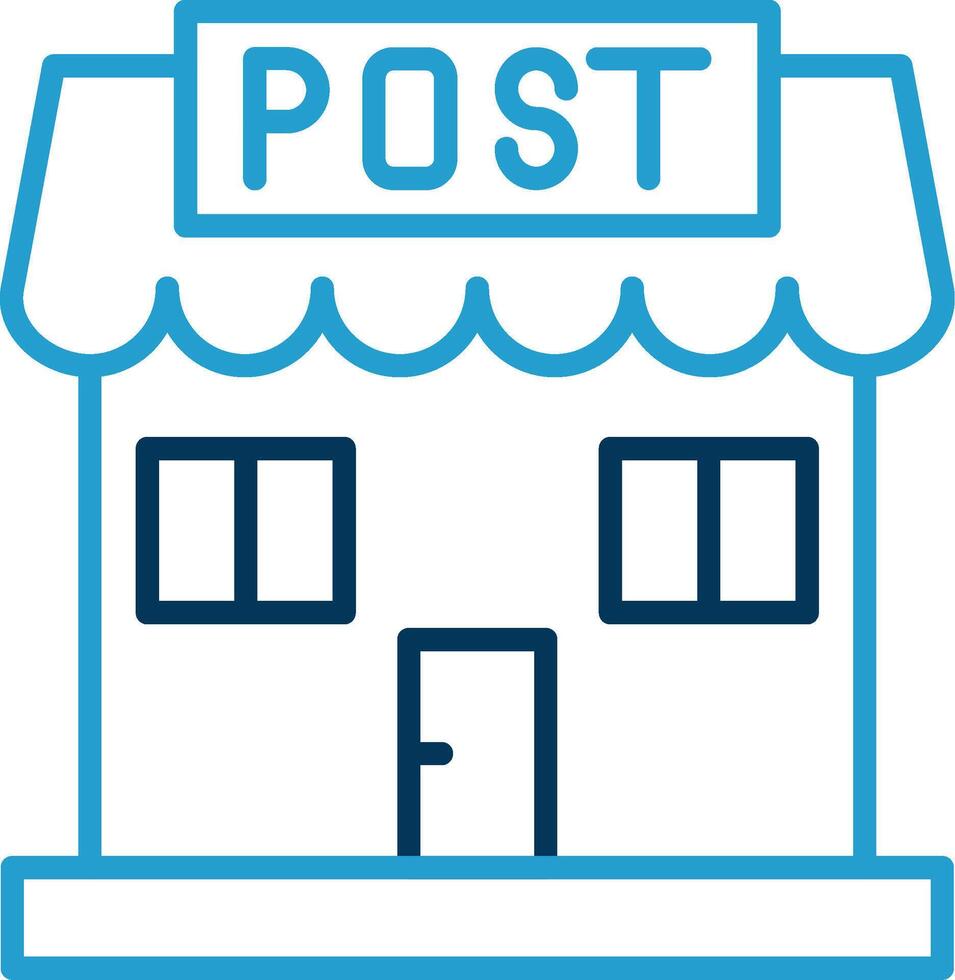 Post Office Line Blue Two Color Icon vector