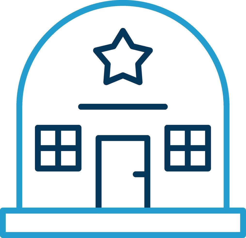 Army Base Line Blue Two Color Icon vector