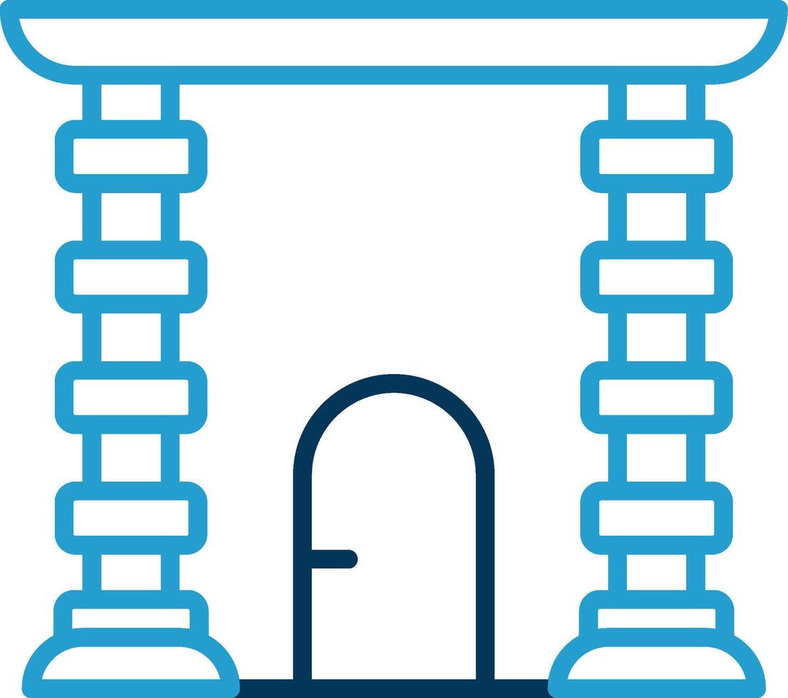 Archway Line Blue Two Color Icon vector