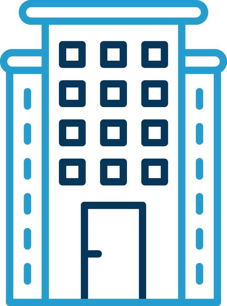 Skyscraper Line Blue Two Color Icon vector