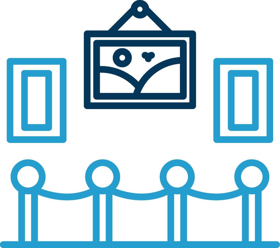 Art Gallery Line Blue Two Color Icon vector