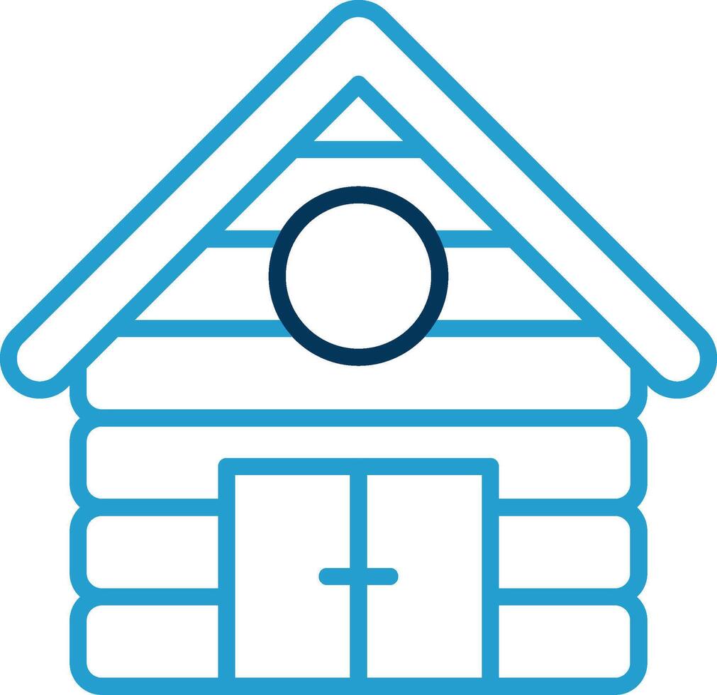 Cabin Line Blue Two Color Icon vector