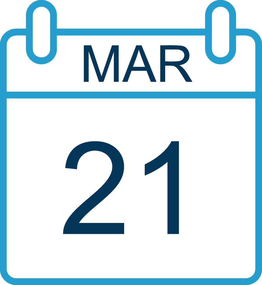 March Line Blue Two Color Icon vector