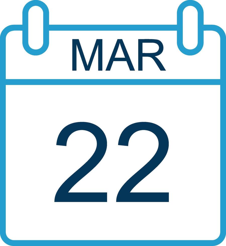March Line Blue Two Color Icon vector