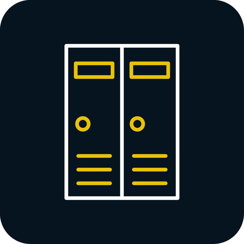 Lockers Line Yellow White Icon vector