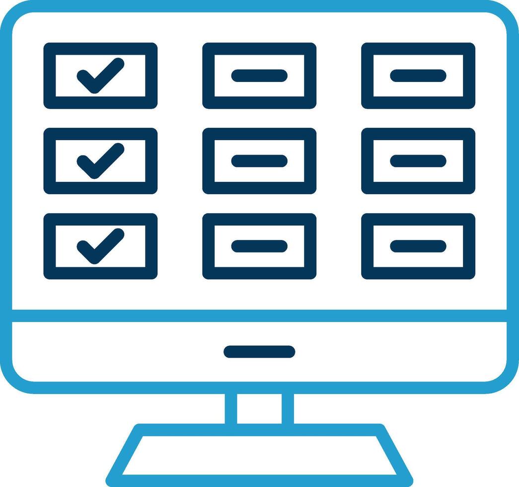 Task List Line Blue Two Color Icon vector