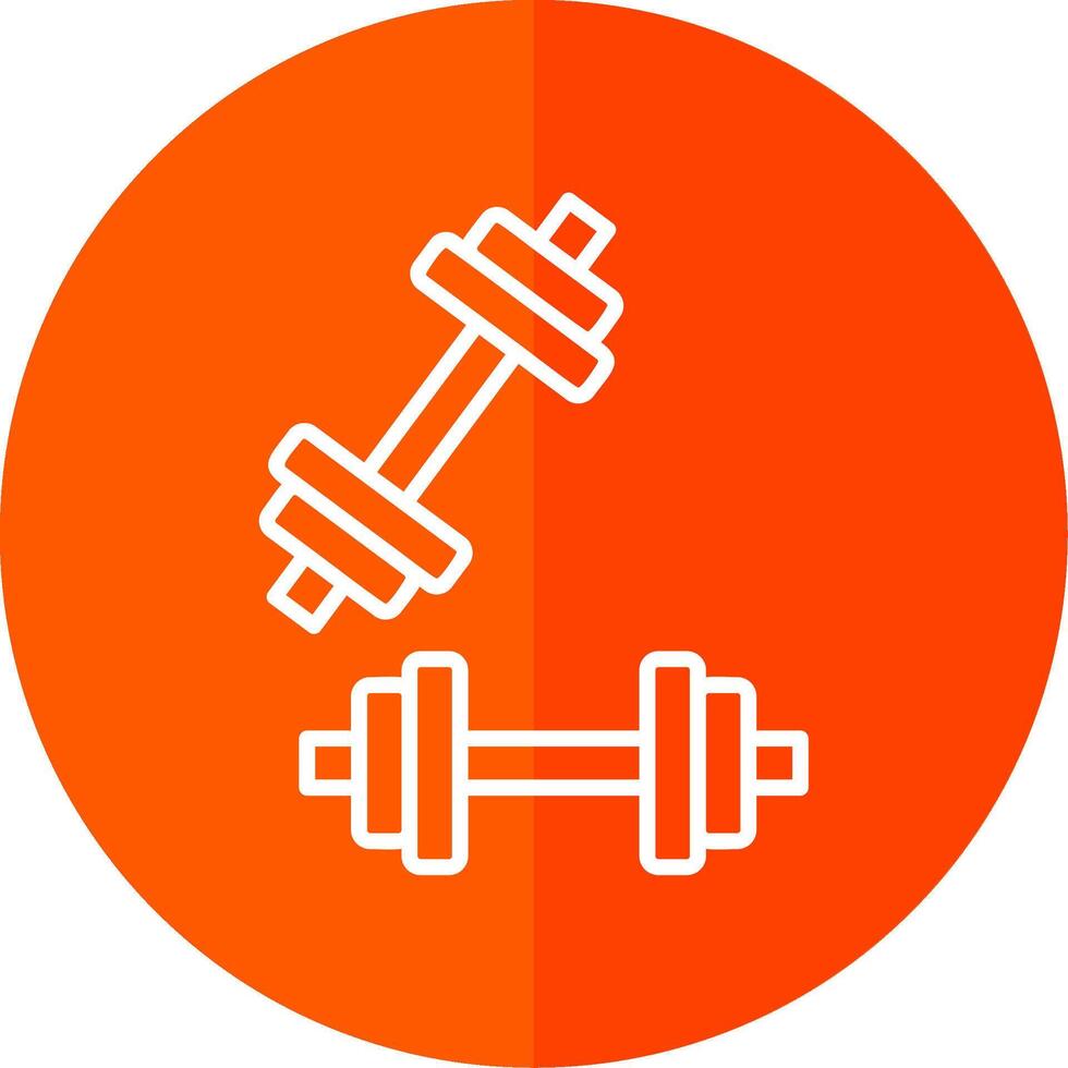 Dumbell Line Yellow White Icon vector