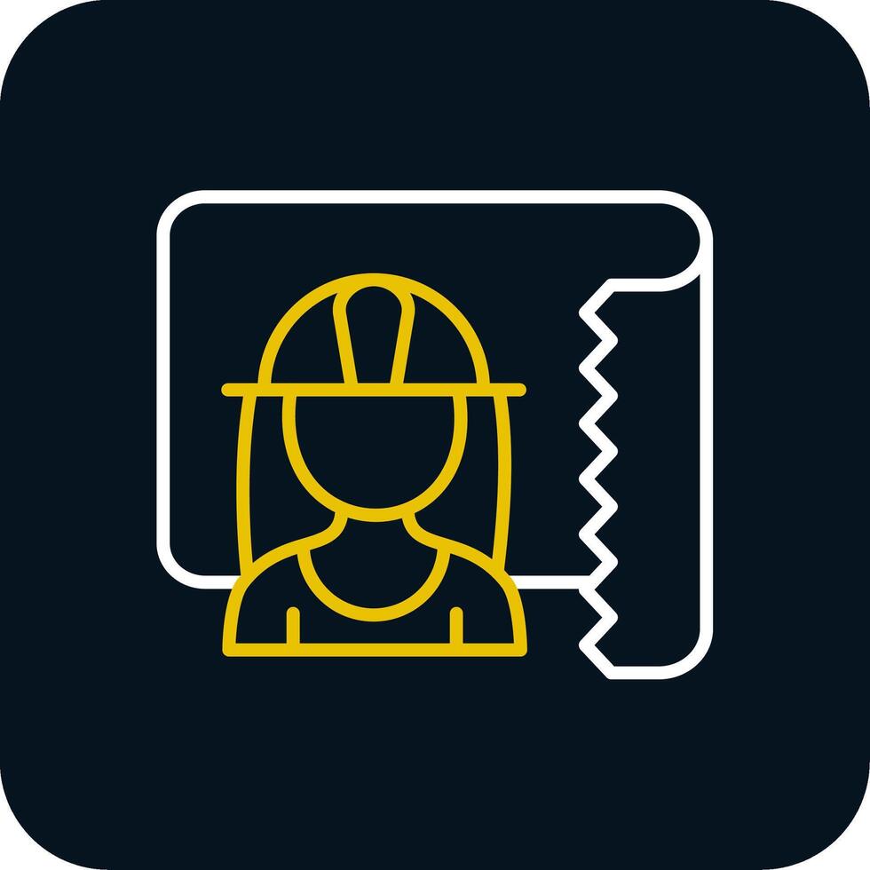 Architect Line Yellow White Icon vector