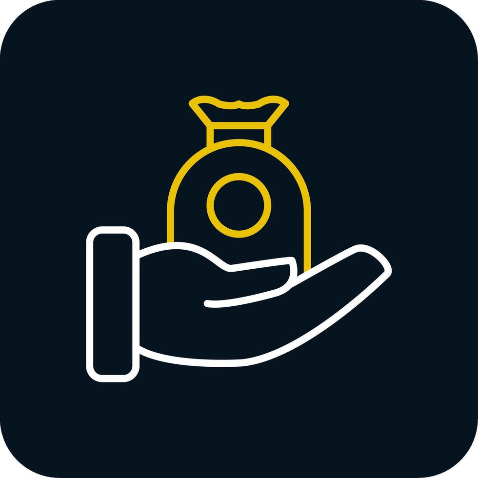 Zakat Line Yellow White Icon vector