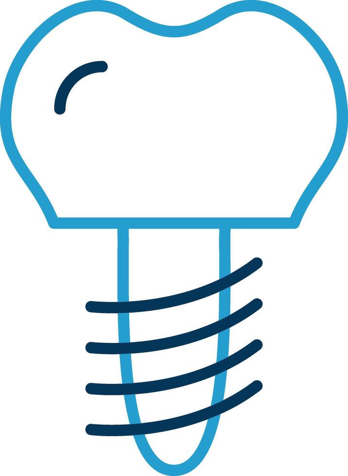 Implants Line Blue Two Color Icon vector