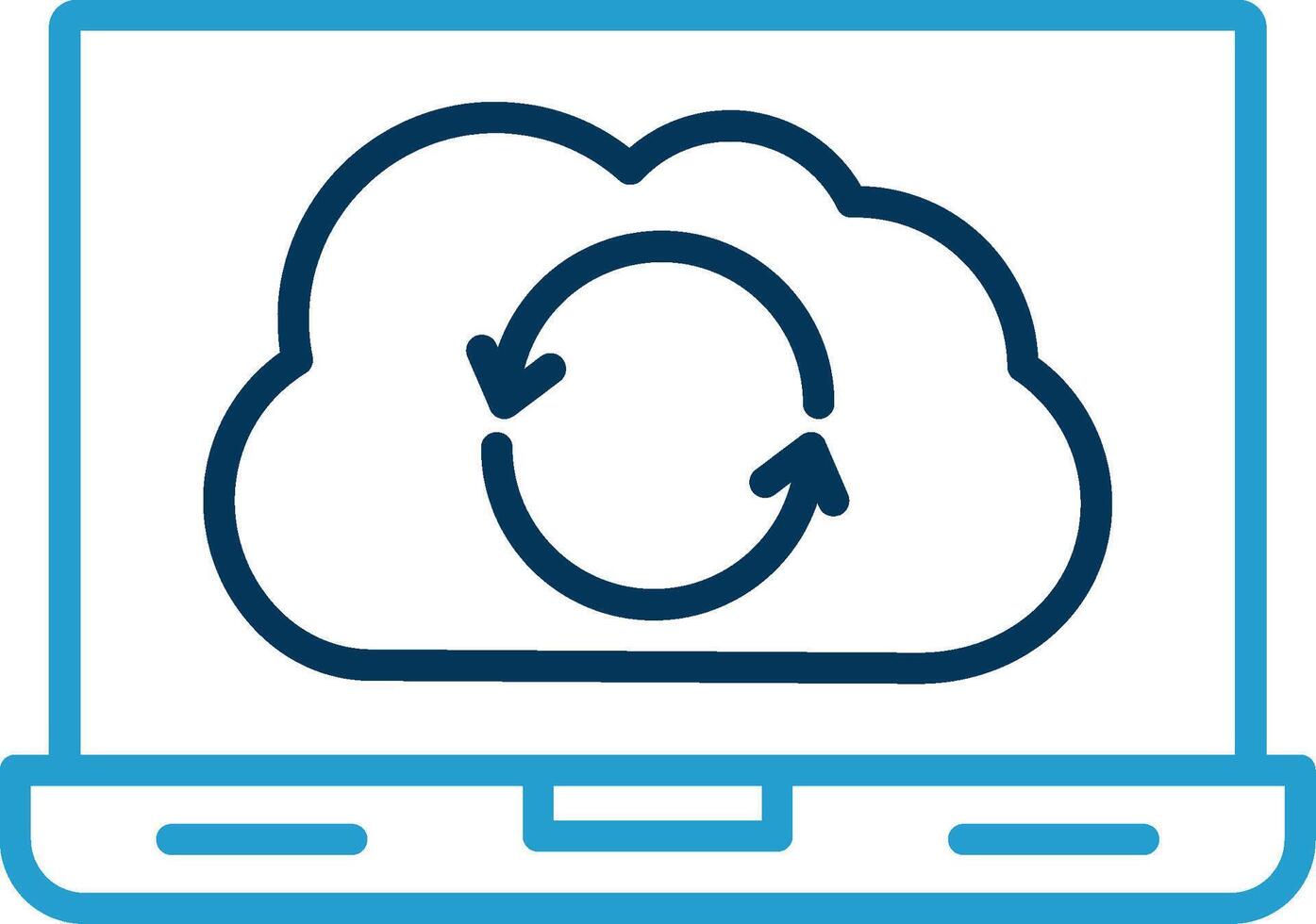 Syncronization Line Blue Two Color Icon vector