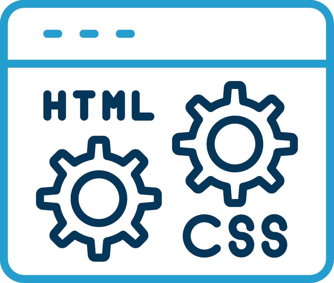 Web Development Line Blue Two Color Icon vector